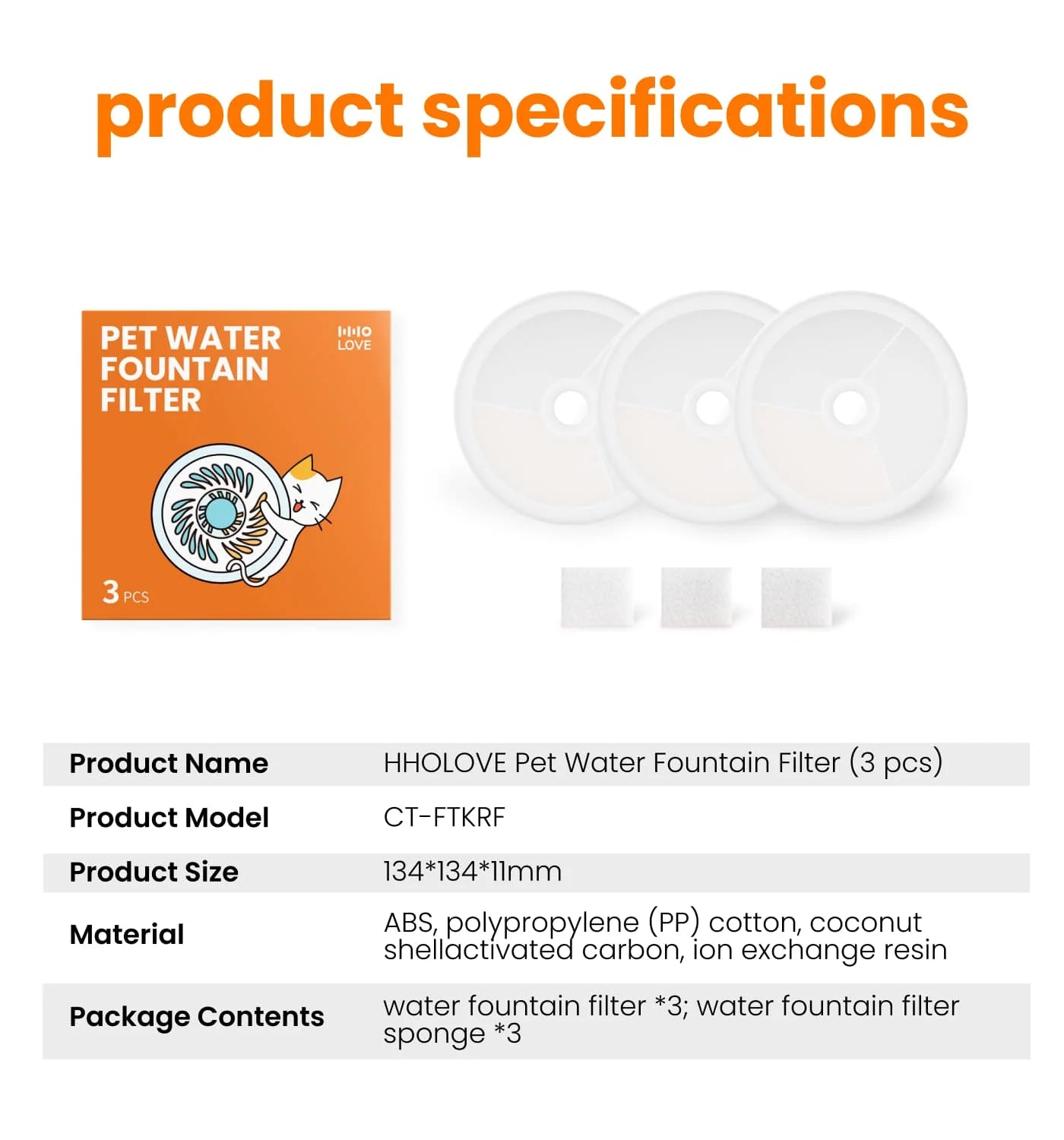 Cat Water Fountain Filters (3pc)