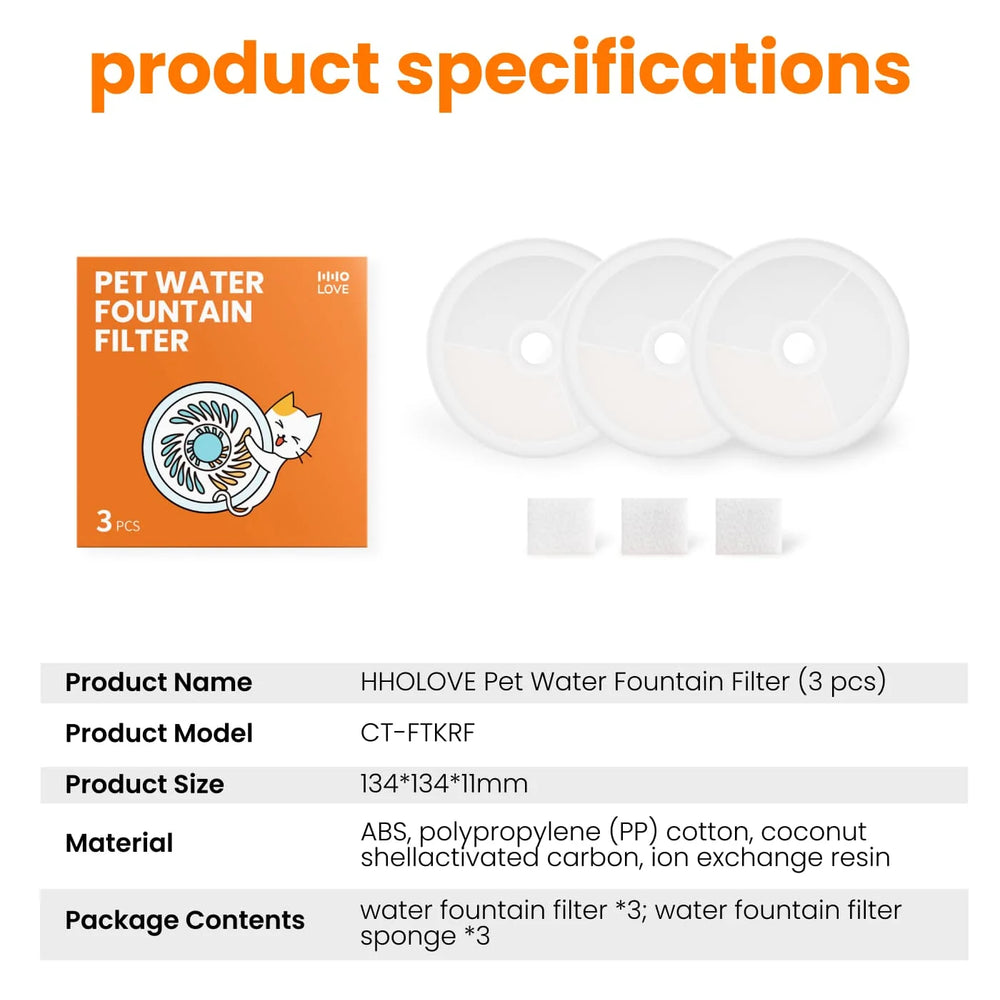 Cat Water Fountain Filters (3pc)